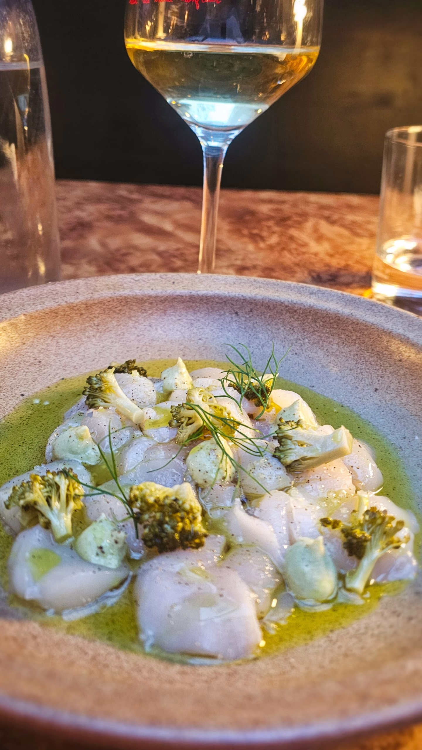 carpaccio de saint-Jacques restaurant l'huitre brûlée Honfleur